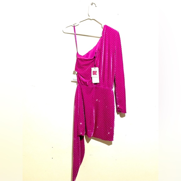 NWT Purple Sequin Asymmetrical Mini Dress reception Party Nadine Merabi Holiday - Picture 8 of 12